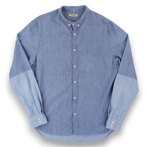 Levi's Made & Crafted Shirt Mens Medium Blue Chambray Colorblock Long Sleeve